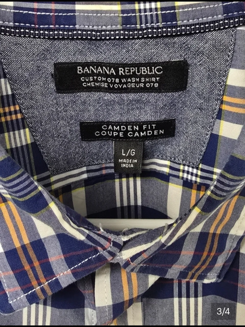 Banana Republic Mens Large Lot of 2 Casual Button Down Shirts Plaid Microdot L